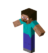 minecraft pre-alpha steve run where steve flails around his arms and head