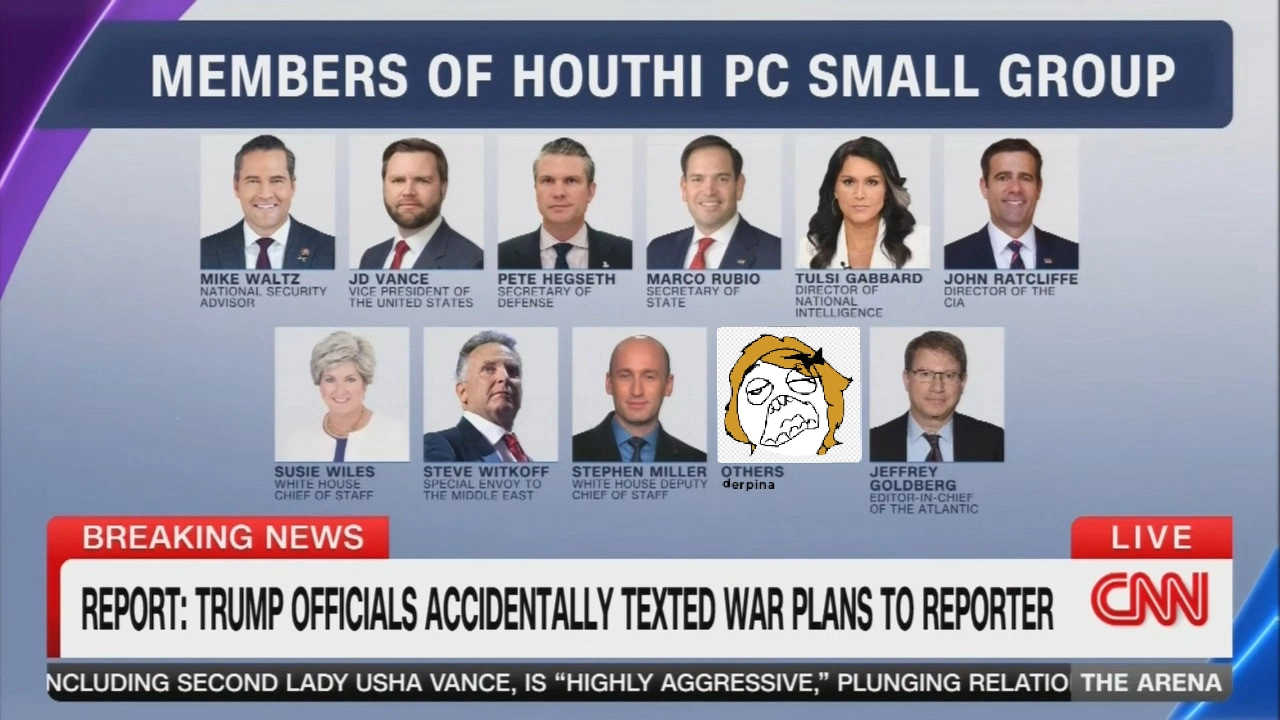 a cnn screenshot of the members of houthi pc small group with derpina added in the others section