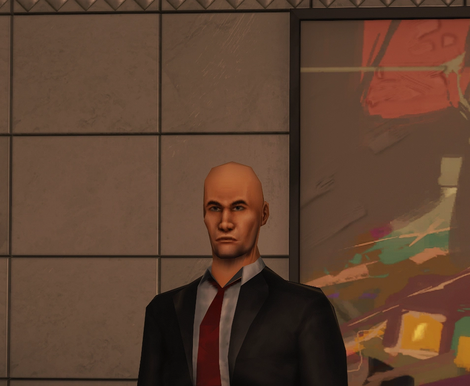 low poly hitman face in hitman 3