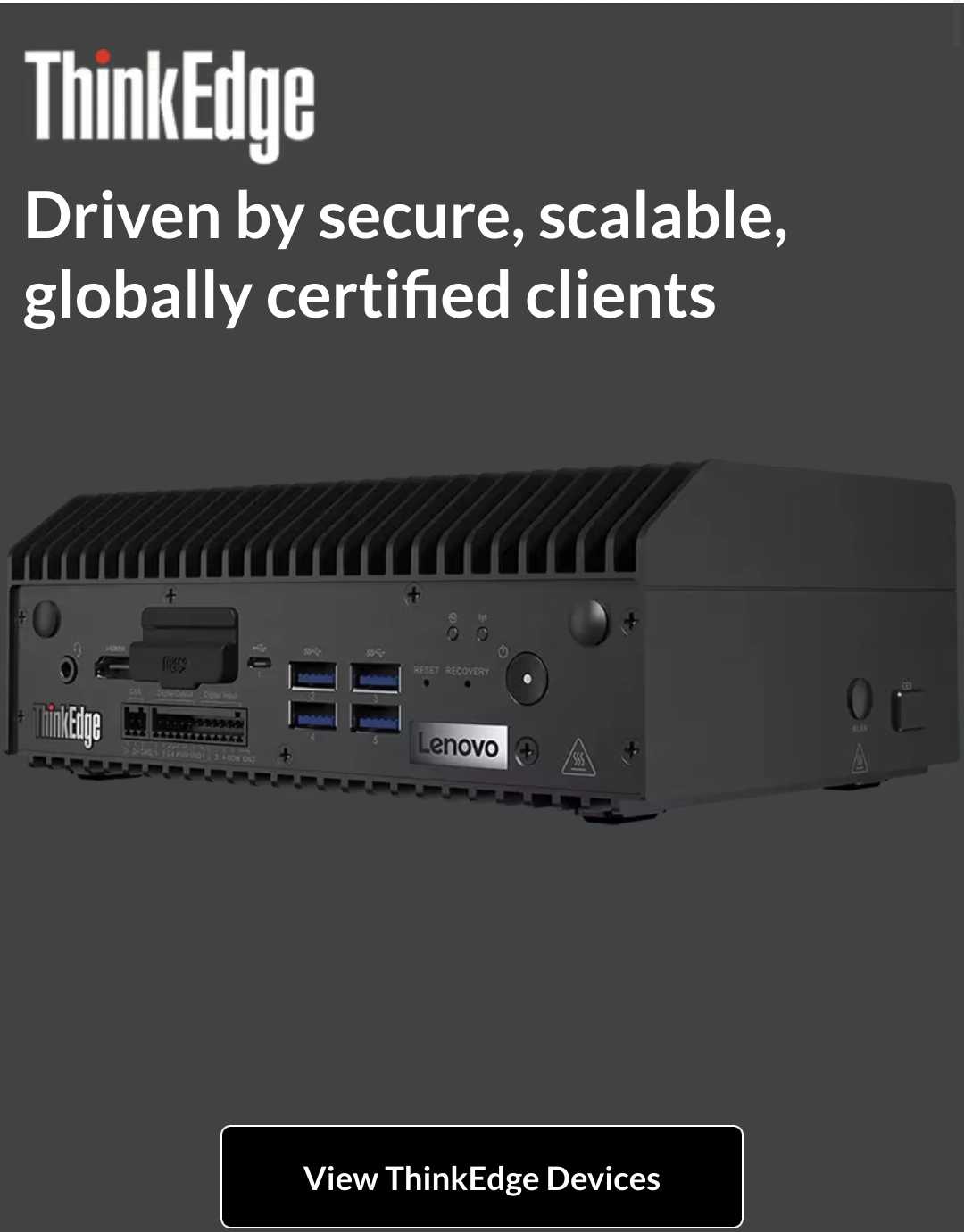 Lenovo ThinkEdge computer ad