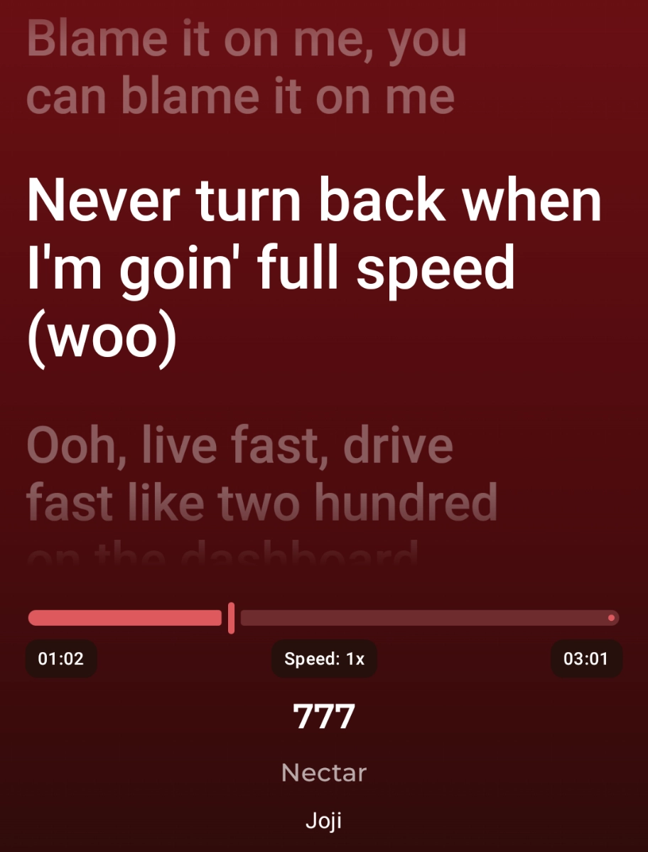 Never turn back when I'm goin' full speed (woo) from 777 by Joji on Nectar