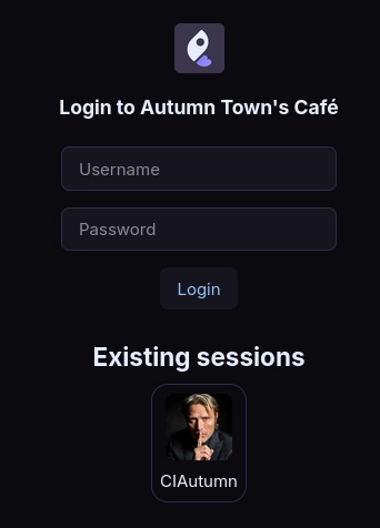 iceshrimp.net login page with existing sessions at the bottom showing CIAutumn with the mads mikkelsen profile picture