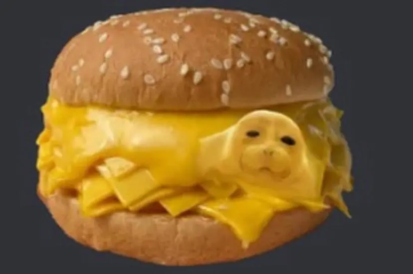 cheese seal inside cheese burger