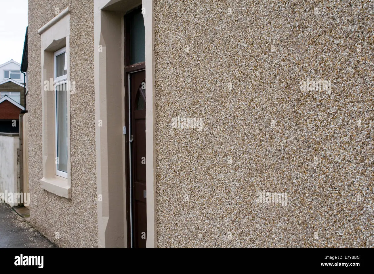 Pebbledash rendering on a house