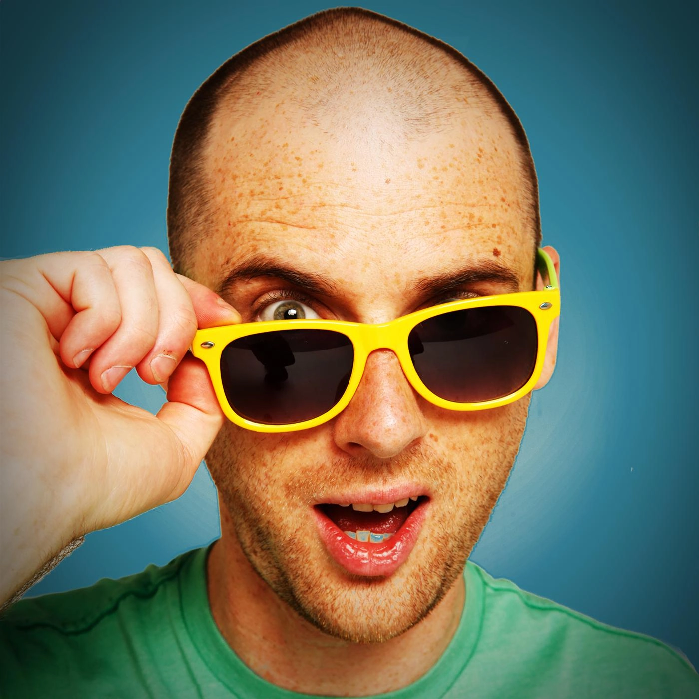 picture of nicepeter with a pair of yellow sunglasses