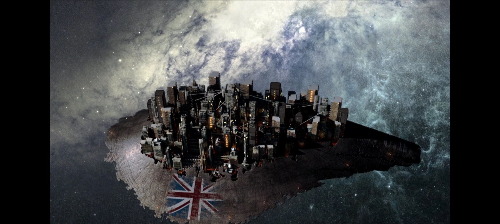 all of britain on a spaceship full of skyscrapers and such in Doctor Who season 5 episode 2