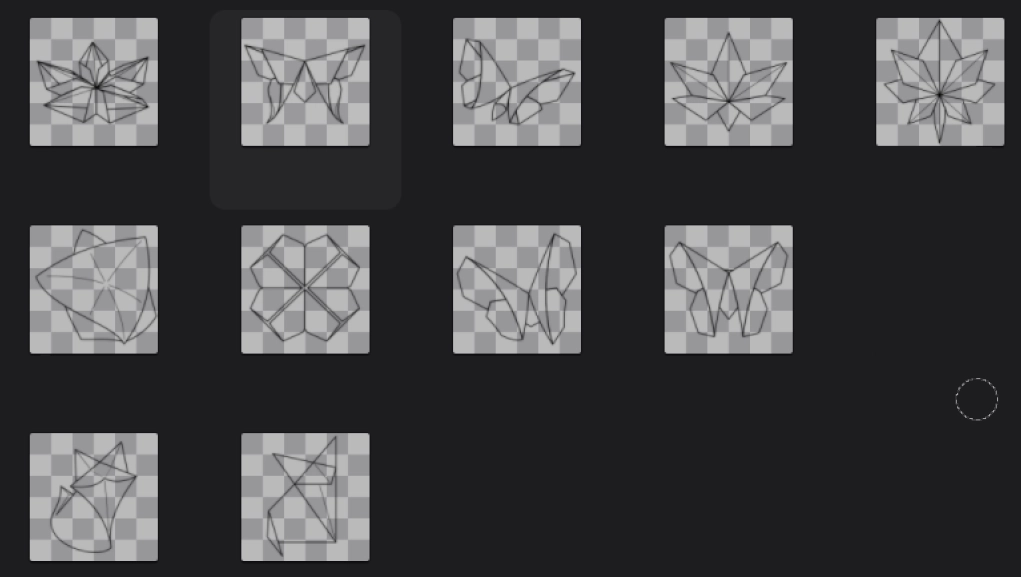 several origami svgs in a folder of flowers, butterflies, foxes, and leaves
