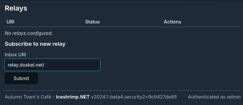 relay.doskel.net being put into the iceshrimp.net relay options