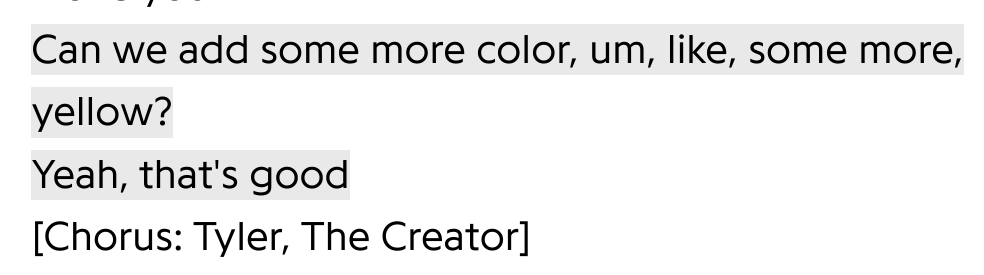 Can we add some more color, um, like, some more, yellow?
Yeah, that's good.
