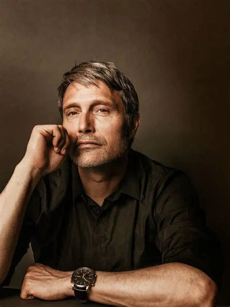 mads mikkelsen lookin at the camera