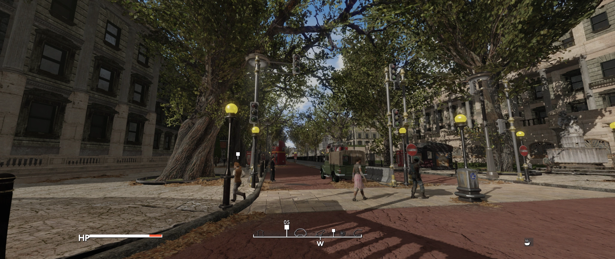 screenshot of fallout london in westminister, it looks very similar to modern day real life westminister