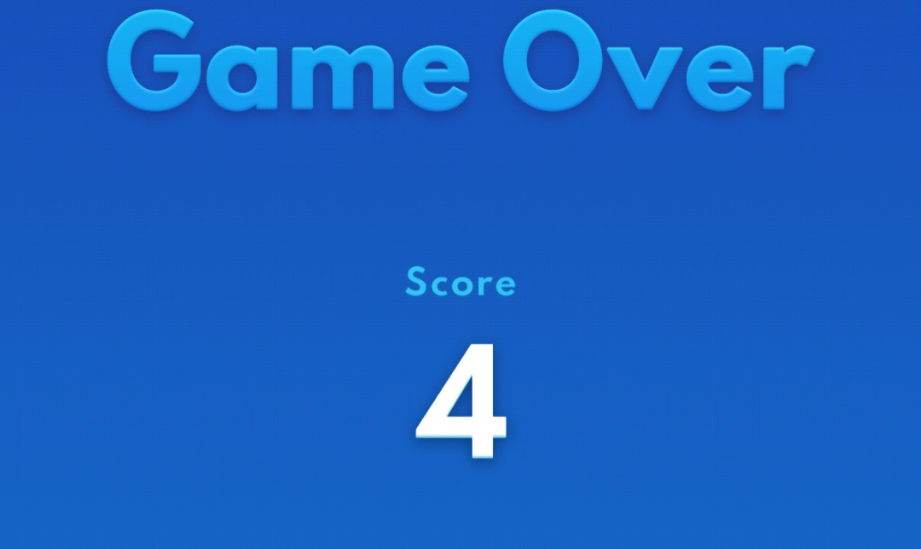 block blast game over screen showing 4 points